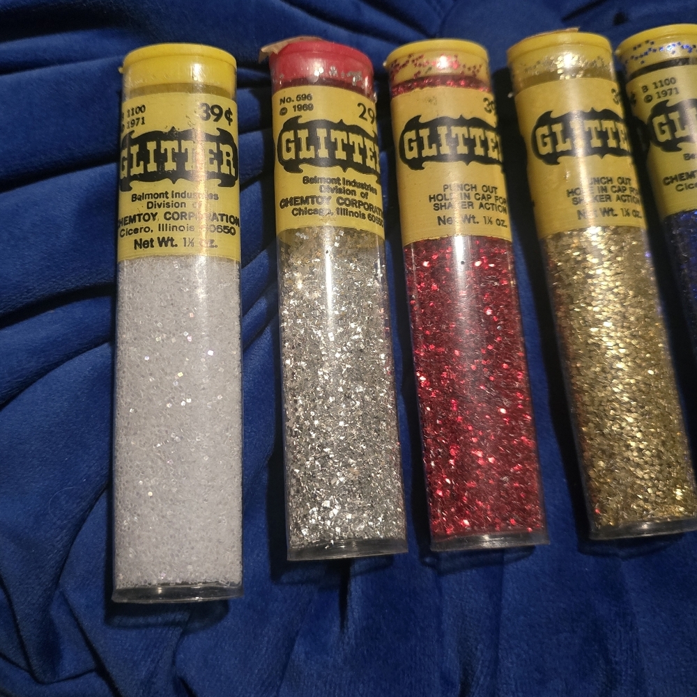 Chemtoy | Lot Of Assorted 70s Glitter Tubes (6) - Picture 2 of 4